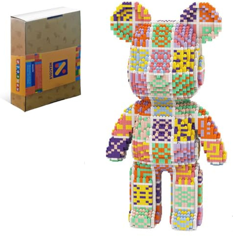 Neacole Bloques de construcción de oso (7220 unidades) 43/46 cm, bloques de construcción de animales micro 3D para adultos y niños, decoración del hogar y la oficina, regalos de cumpleaños y día de