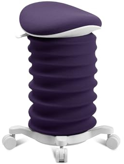 TOPSTAR Sitness 4D mit Rollen AGR-Zertifiziert Dynamischer Sitzhocker Papyrus - dunkelviolett, ergonomischer Bürohocker - höhenverstellbar - stärkt den Rücken - entlastet die Bandscheiben | Made in Germany | Ergonomisch | Bürohocker, Rollhocker | höhenverstellbar | Geprüfte Sicherheit nach GS-Intertek