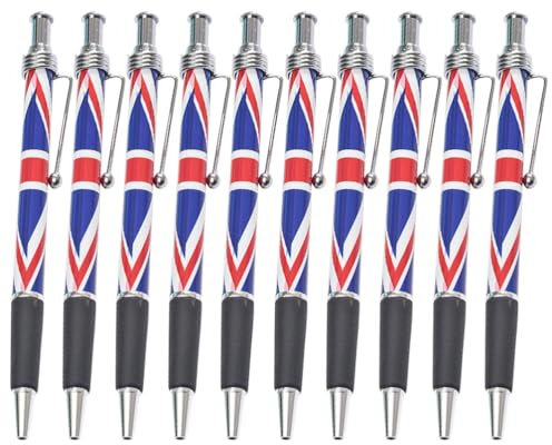 Operitacx 10pcs British Flag Pattern Ballpoint Pen with Comfortable Grip | Smooth Writing, Convenient Click Mechanism, Back to School Decor, Home Office Desktop Accessory