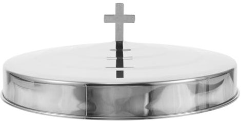 HEALLILY Plato De Comunión De Acero Inoxidable Pequeño Para Iglesias Bandeja Religiosa Reutilizable Plato Para Reuniones y Celebraciones Diseño Elegante y Duradero