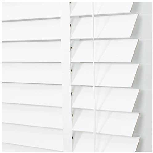 Tende veneziane in legno massiccio di alta qualità, colore bianco, 50 mm, per finestre e porte, 80 x 240 cm, elegante controllo della luce e privacy