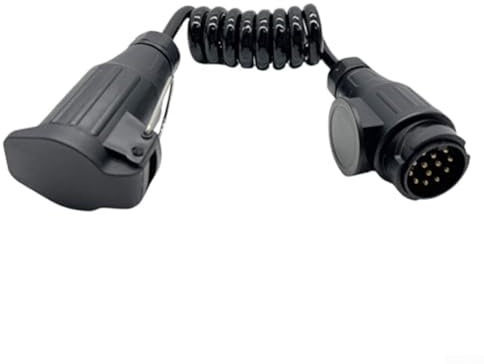 Cavo connettore per rimorchio da 12 V, 13 pin a 7 pin, con cavo a molla, prolunga di 3 metri, compatibile con vari collegamenti per rimorchi e veicoli