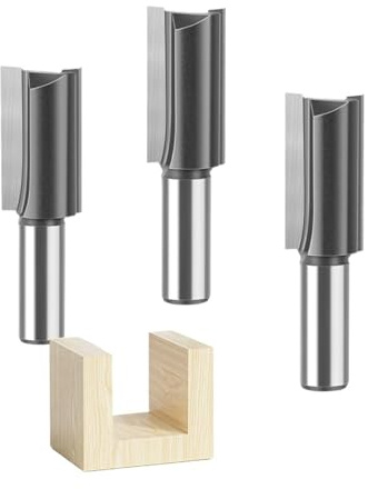 12mm Shank 11-22mm Diameter Extended Straight Blade Length 40mm Router Bit Slotted Straight Cutter Woodworking Milling Cutter for Chipboard, Woodworking(12x15x40mm)