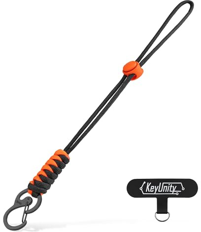KeyUnity KC01 Braided Carabiner(Mit Schnurschloss), Schlüsselanhänger Paracord, Paracord Anhänger, Schlüsselanhänger，Geeignet Für Handys, Kamerataschen, Wasserflaschen Usw