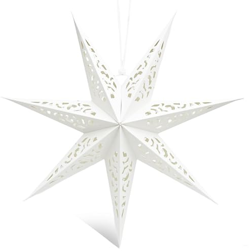 Papierstern Lampenschirm,45cm Papiersterne zum Aufhängen,Papierstern Weihnachten,Papier Stern Dekoration,Faltstern Weihnachten,Sterne Papier zum Fensterdeko,für Hochzeit Geburtstag Advent