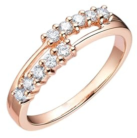 Epinki Rose Gold 9K Au375 Trauringe Echt Gold Schmuck, Klassiker Diamantring Labor Erstellt Diamant (Rundschliff, Weiß), Ring 375 Gold, Gr.65 (20.7)