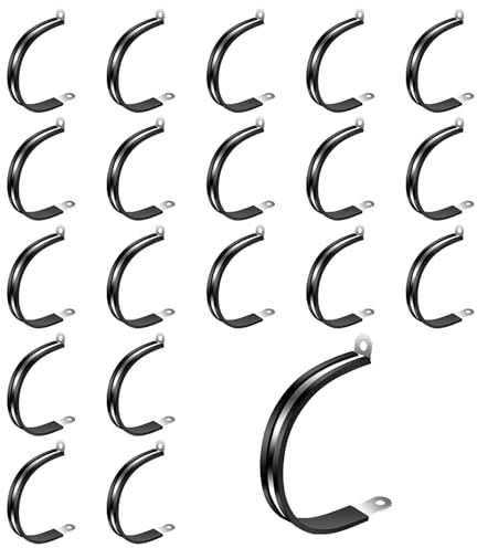 20 Stück 50mm P-Schelle, Edelstahl 304 mit Gummieinlage, Robuste P-Klemme, P-Klammer und P-Clip, Vielseitige Kabelschelle und Rohrschelle zur sicheren Befestigung