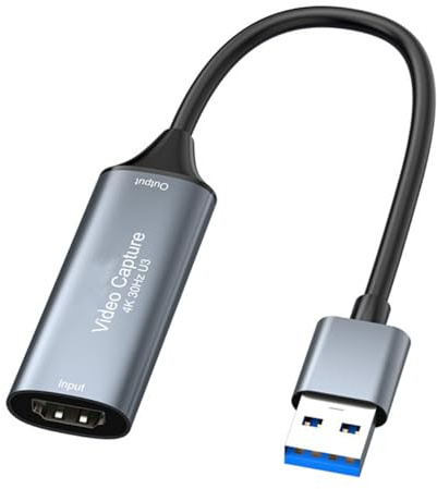 Gurtt USB 3.0 Capture-Karte HDMI Video- und Audio-Grabber für Computeraufnahmen, Streaming und Wiedergabe, Space Grey