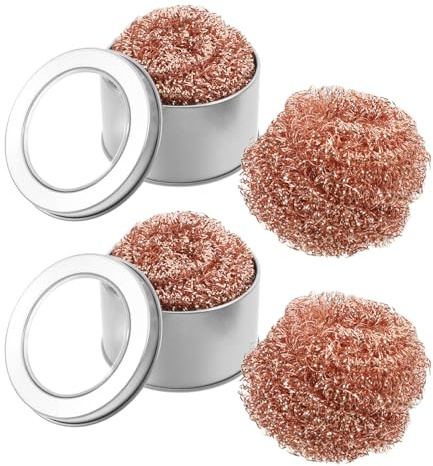 SOPOTUTU 6 Pièces Kit de 6 Boules de Nettoyage en Laiton pour Pannes de Fer à Souder, Nettoyeur et Pâte Régénératrice pour Étameur, Accessoires Compacts pour Entretien et Soudage