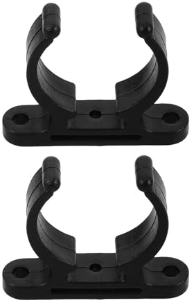 Homoyoyo 2pcs 1.5-inch Black Nylon Pipe Clamps Boat Ladder Clips Yacht Tube Connectors Marine Buckle Fitting for Boat Accessories and Paddle Mounting