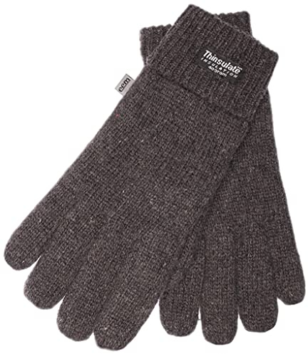 EEM Herren Strickhandschuhe, weiche Wolle, Thinsulate Thermofutter, anthrazit XXL