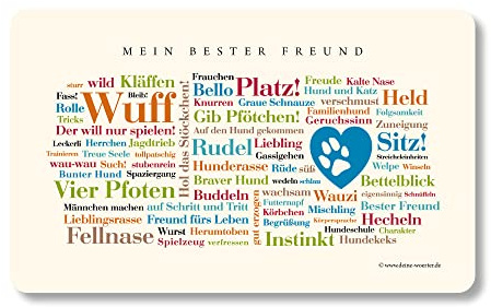 Frühstücksbrettchen Hunde Wörter