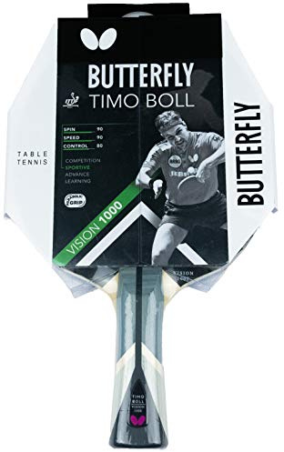 Butterfly® Timo Boll Vision 1000 Tischtennisschläger | Tischtennis Racket Bat TT Profi Wettkampfschläger für technisch fortgeschrittene Spieler | ITTF zertifizierter Pan Asia Belag | Griffform konkav