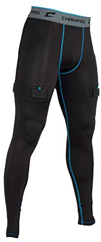 Champro Sports Adult Men's Compression Hockey Jock Pants with Cup & Sock Tabs (Black, Adult X-Large)