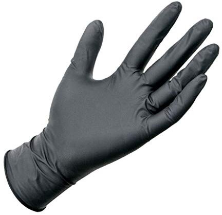 Noir Gants Nitrile Lot de 100 Gants Nitrile Jetable Haute Qualité, Idéal pour Protection Cuisine Maison Menage Bricolage,sans Latex de Qualité Alimentaire sans Poudre (L, Noir)