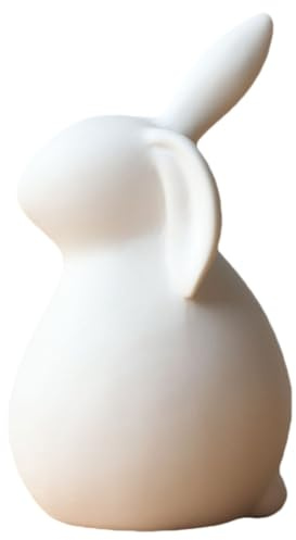 VALICLUD Keramik Hase Figur Kaninchen Figuren Hase Skulpture Kaninchen Statue Dekofigur Kinder Ornament für Wohnzimmer Schlafzimner Kinderzimmer Osterdeko Frühling Ornament Geschenk 13cm
