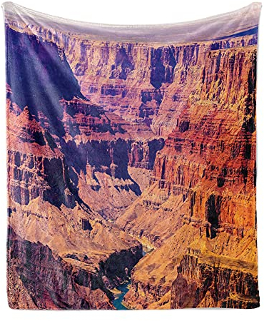 ABAKUHAUS amerikanisch Weiche Kuscheldecke Sofadecke, Grand Canyon View USA, Gemütlicher Plüsch für den Innen- und Außenbereich, 125 x 175 cm, Braun