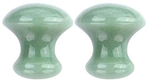 Luxshiny 2Pcs Gesichtsmassage Stein Gua SHA Massage Werkzeug Gesichtsaberbissen Pilzform Geformt Quarz für Spa Entspannende Meditation