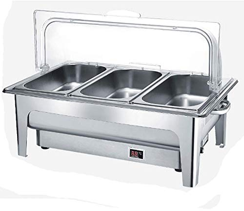 Samnuerly Electric Chafing Dish for Parties, Food Warmers for Parties and Buffets, Roll-Top Buffet Server and Warmer for Banquets Wedding and Party, Capacity: 9L