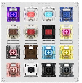 MONSGEEK Akko 16-Key Switch Tester Mechanical Keyboards Acrylic Testing Tool Mechanical Keyboard Switches with Dust-Proof Cover…
