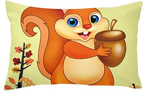 TBOUOBT Lendenkissenbezüge, Sofa-Kissenbezug, dekorativer Kissenbezug,cartoon Tier Tier tannenzapfen