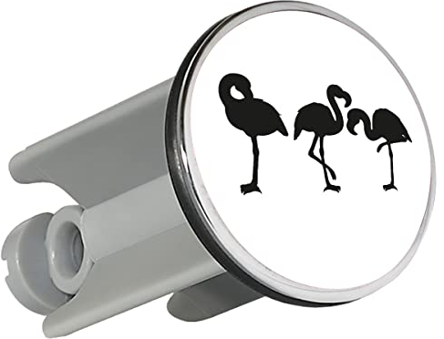 Huuraa Waschbeckenstöpsel Flamingos Silhouette Geschenk 4cm höhenverstellbar 6,5 bis 8,5cm Flamingos Geschenkidee