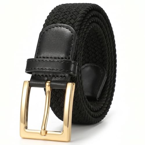 JasGood Geflochtener Elastischer Gürtel für Damen Herren, Unisex Stoffgürtel Stretchgürtel Dehnbarer Gürtel für Jeans Hosen