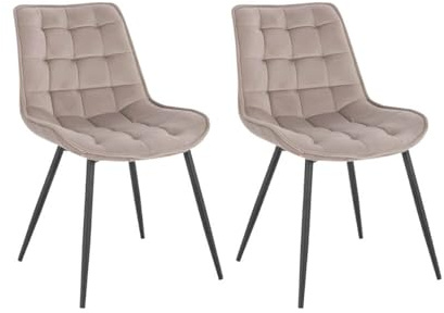 Home Deluxe - Polsterstuhl IKALO 2er Set - Farbe: Hellbraun - weiche Polsterung, bis 120 kg belastbar I Küchenstuhl Speisestühle Esszimmerstühle