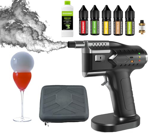 Ddasam Pistolet À Bulles De Fumée,kit de Fumeur de Cocktail, Machine à bulles à cocktail, portable infusion de fumée fraîche pour, Pistolet à Bulles fumé pour Aliments de Cuisine