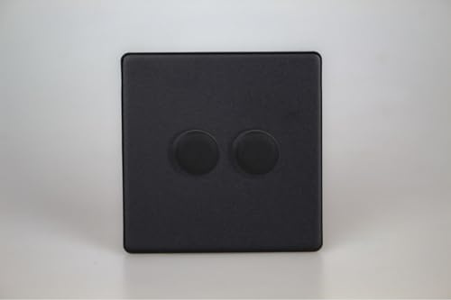 Varilight JDYP252S.MB V-Pro Dimmer, Urban Screwless Matt Black, 120w Max, 2-Gang, 2-Way