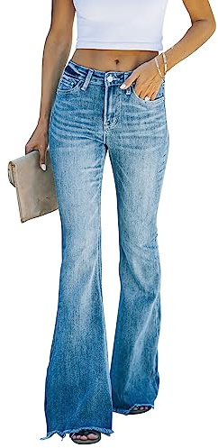 KUNMI Women's Flare Bell Bottom Jeans High Waisted Wide Leg Bootcut Jeans Stretchy Denim Pants