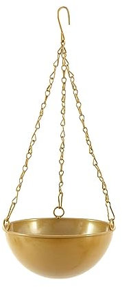 yuwqqoajv Hängender Blumenkorb, stilvoll und langlebig, hängender Pflanzkorb, Metall, hängende Blumentöpfe, Metall, innovativ, umweltfreundlich, Gold, S