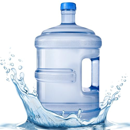 Water Container Thick Plastic 5L Water Bottle with Screw Caps and Built in Handle Reusable Water Dispenser Bottle Portable 5l Water Jug for Water Dispenser Camping Hiking Small