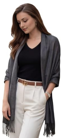 LA FERANI Sommerschal Damen Kaschmir dünn Halstuch Stola 200x70 leicht transparent uni Farbe Umschlagtuch für Sommer Frühling Casual Business Style Hochzeit Geschenk für Sie