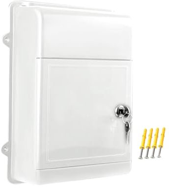 Colcolo Boîte aux lettres murale, boîte aux lettres arrière creuse, boîte aux lettres verrouillable de grande capacité pour l'extérieur, l'école, la rue, Blanc