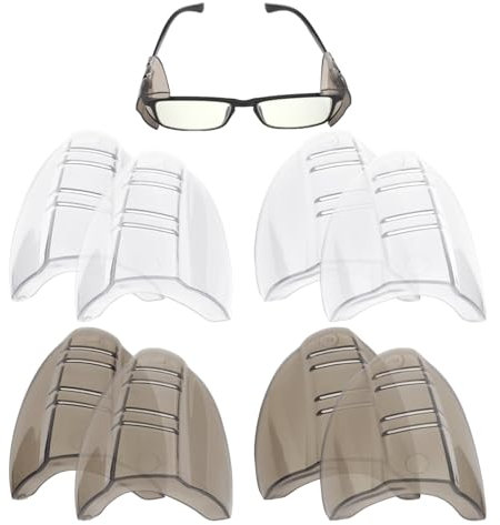 ZGDEIWGF Ailes de lunettes de sécurité 8 pièces, lunettes de Protection des yeux, Pivot de lunettes, protections latérales de lunettes de sécurité