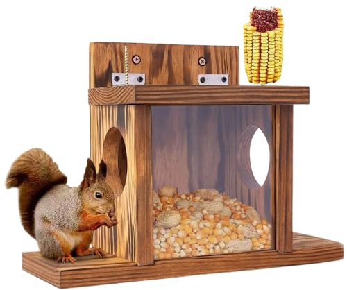 Eichhörnchen-Futterbox für draußen | Eichhörnchen-Futterstation | Futterbox für Eichhörnchen,Streifenhörnchen-Futterstation | Streifenhörnchen-Futterhaus, Gartendekoration für den Außenbereich