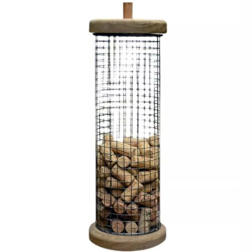 KHZKHC Weinkorken-Aufbewahrungskorb, Korkhalter-Sammler, Durchmesser 15,5 cm, Höhe 48 cm, Schmiedeeisen, Ursprüngliche Eisenfarbe, Für Barecke, Esszimmer, Küche