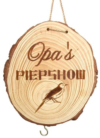 Geschenk für den Bester Opa | lustige Geschenkidee Geburtstag aus Holz für den Garten, Meisenknödelhalter und Vogelfutterhaus für Wildvögel, Klein, mit Aufhängevorrichtung