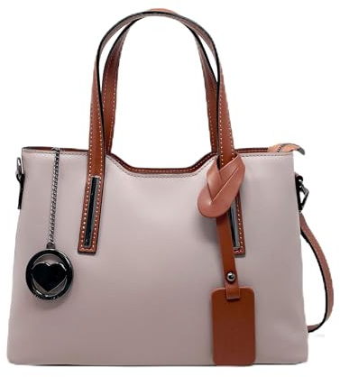 Chicca Borse Borsa a Mano Elegante Donna in Pelle Made in Italy Taglia Media con Tracolla