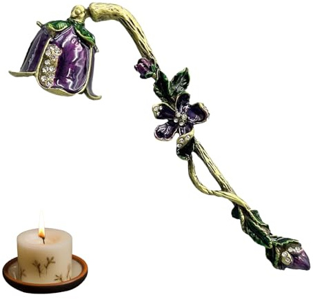 Opaltool Kerzenlöscher, Vintage Blume Kerzenlöscher aus Edelstahl, Dochtlöscher für Home Candle Stopper Metall Kerze Docht