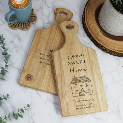 eBuyGB Personalised Wooden Family Name Chopping Board, Moving House, New Home Gift, Housewarming Gift