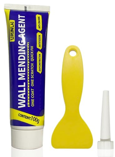 Wall Repair Kit,Wall Mending Agent And Scraper,To Filler For Walls,Nail Holes,Crack,Graffiti,Peeling,Stains-Quick Drying Wall Repair Paste Kit