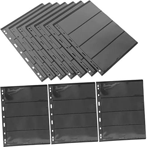 Sewroro 10 Hojas Álbum De Sellos Sueltas Material Pvc Transparente Diseño Extendible Para Coleccionar Sellos Para Tarjeteros