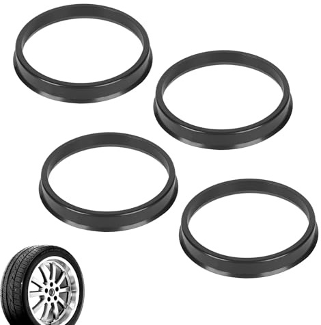 Eophmi 4 Pcs 66.6 to 57.1mm Car Hub Centric Ring,Universal Car Wheel Bore Center Plastic Spacer Ring for Vehicle's Wheel Rim Protect and Upgrade(Black)