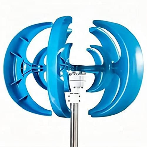 2000W 12V 24V Turbina Eólica Vertical 5 Cuchillas Aerogenerador con Controlador MPPT Sin Generador De Viento Ruido para Uso Doméstico,Barcos,Terrazas,CabañAs,Casas MóViles,Blue-24V