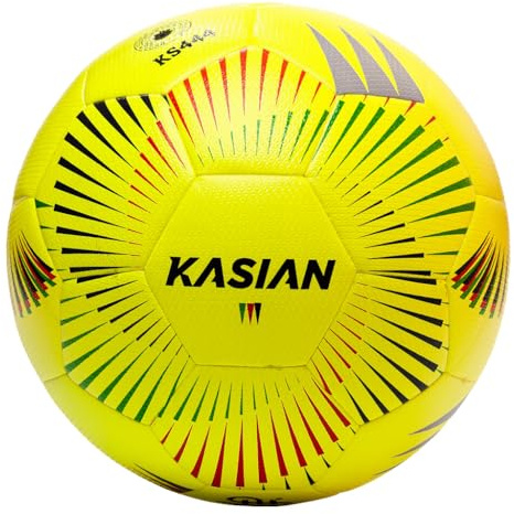 KASIAN Balón Fútbol Pro KS444, Unisex, Control y Resistencia con Tecnología Hypercell, Ideal Competición de Alto Nivel, TPU de Alto Rendimiento, Color Amarillo