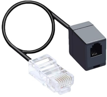 Adattatore convertitore RJ11 - Adattatore Ethernet per jack telefonici, cavo del connettore telefonico | Cavo di adattatore convertitore maschile per rete fissa, connessione di rete ad alta velocità E