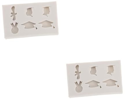 TOPPERFUN 2 Ensembles Moule À Chapeau De Célibataire En Forme De Cuisson De Gâteaux Moule À Thème De Remise Des Diplômes De Graduation Matériau Silicone Couleur Aléatoire 2 Pièces * 2