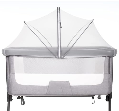 Moustiquaire pour Bébé Lit Berceau, Housse De Filet De Poussette, Filet De Voyage Léger pour Lit Parapluie, Maille Respirante Et Pliable pour Poussette, Parc, Cododo
